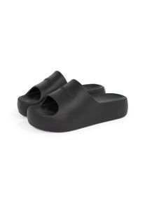 Tommy Jeans Damen Pantolette "TJW CHUNKY POOL SLIDE ESS", Gr. 39, schwarz, Synthetik, casual, Schuhe, Plateau, Sommerschuh, Schlupfschuh,