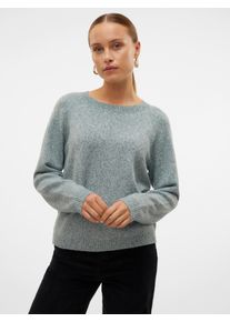 Véro Moda VERO MODA Damen Rundhalspullover "VMDOFFYSHINE LS O-NECK BLOUSE REP NOOS", grün, modisch, Gr. XS, glänzend, Strick, Obermaterial: 85% Polyester, 11%