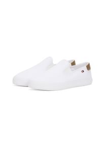 Tommy Hilfiger Damen Slip-On Sneaker "VULC CANVAS SLIP-ON SNEAKER", Gr. 39, gold, Baumwolle, unifarben mit Farbeinsatz, sportlich, Schuhe, Plateau,