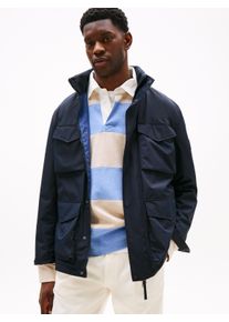Tommy Hilfiger Herren Fieldjacket "PACKABLE FIELD JACKET", blau, casual, Gr. L, Web, Obermaterial: 100% Polyester, Jacken, Kapuze im Kragen verstaubar
