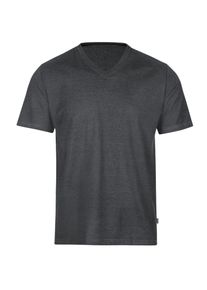 TRIGEMA Damen T-Shirt "TRIGEMA V-Shirt DELUXE Baumwolle", grau, Basic, Gr. L, 100% Baumwolle, Shirts