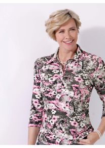 CLASSIC Damen Poloshirt "Shirt", rosa, Gr. 38, geblümt, gemustert, mehrfarbig, 95% Viskose, 5% Elasthan, Shirts