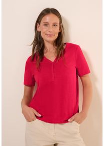 Cecil Damen T-Shirtglazed apple rot, casual, Gr. M, unifarben, Web, 100% Baumwolle, Shirts, aus reiner Baumwolle