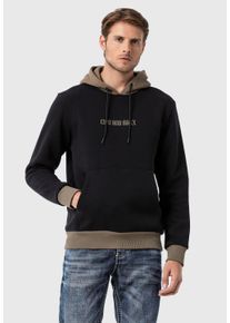 Cipo & Baxx CIPO & BAXX Herren Kapuzenpullover "Sweatshirts", schwarz, casual, Gr. M, 70% Baumwolle;30% Polyester, Pullover, im Kontrast-Look