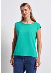 Street One Damen T-Shirtatlantis grün, casual, Gr. 42, unifarben, Web, 100% Baumwolle, Shirts, aus reiner Baumwolle