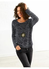 Casual Looks Damen Rundhalspullover "Pullover", schwarz, Gr. 40, meliert, 54% Baumwolle, 46% Polyacryl, Pullover