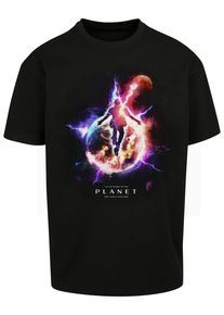 MisterTee Herren T-Shirt "MisterTee Unisex Electric Planet Oversize Tee", schwarz, casual, Gr. XL, unifarben, 100% Baumwolle, Shirts