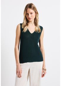 Street One Damen V-Ausschnitt-Pulloverschwarz garden grün, casual, Gr. 34, unifarben, Stoff, 90% Viskose, 10% Polyester, Pullover, mit V-Ausschnitt