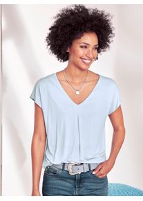 Heine Damen Kurzarmshirt "Shirt", blau, Gr. 42, unifarben, 100% Viskose, Shirts
