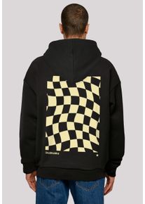 F4NT4STIC Herren Kapuzenpullover "Wavy Schach Muster", schwarz, casual, Gr. XL, Obermaterial: 100% Baumwolle, Pullover, Print