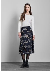 Street One Damen Maxirock, lila, casual, Gr. 44, bedruckt, Stoff, Obermaterial: 95% Polyester, 5% Elasthan; Unterrock: 100% Viskose , Röcke, mit