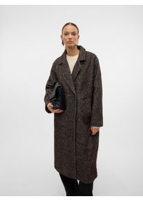 Véro Moda VERO MODA Damen Langmantel "VMBABETTE LONG WOOL COAT GA", braun, modisch, Gr. M, unifarben, Web, Obermaterial: 70% Polyester, 30% Wolle, Mäntel, mit