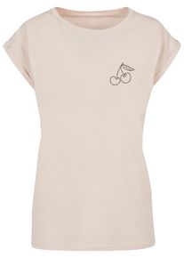Merchcode Herren T-Shirt "Merchcode Damen Ladies Cherry T-Shirt", beige, casual, Gr. XS, bedruckt, 100% Baumwolle, Shirts