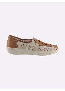 CLASSIC Damen Slipper, Gr. 37, beige, Glattleder, klassisch, Schuhe
