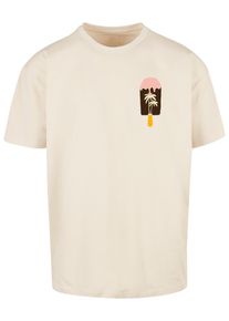 Merchcode Herren T-Shirt "Merchcode Herren Summer - Icecream Heavy Oversize Tee", beige, casual, Gr. XS, bedruckt, 100% Baumwolle, Shirts