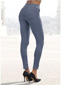H.I.S. H.I.S Damen Leggings, Gr. 32, blau, Obermaterial: 70% Baumwolle, 25% Polyester, 5% Elasthan, unifarben, Basic, Hosen, im Schlupfhosen Style