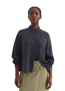 Marc O'Polo Damen Langarmbluse "aus TENCEL Modal", blau, Gr. XL, MARC O'POLO DENIM, unifarben, Obermaterial: 85% Modal, 15% Polyester, Blusen