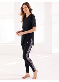 feel good Damen Rundhalsshirt "Longshirt", Gr. 36, schwarz, 95% Baumwolle, 5% Elasthan, unifarben, Shirts