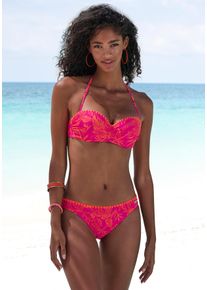 Venice Beach Damen Bügel-Bandeau-Bikini "Kensi", bunt, Gr. 34, Xtra Life LYCRA, Bikini-Sets, mit kontrasfarbener Häkelkante