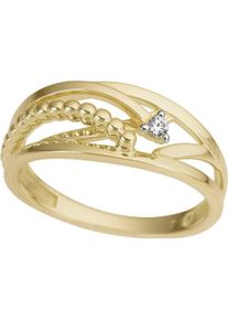 Firetti Damen Fingerring "Schmuck Geschenk Gold 333 Damenring Goldring Fantasie bicolor", 19, 0,04 ct P2 = erkennbare Einschlüsse, Gelbgold