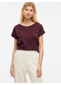 Vila Damen Rundhalsshirt "VIDREAMERS NEW PURE T-SHIRT/SU-NOOS", lila, casual, Gr. S, unifarben, Jersey, Obermaterial: 50% Baumwolle, 50% Polyester,