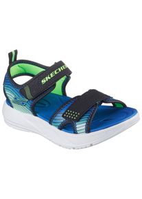 Skechers Kids Kinder Sandale "MICROSPEC-SPLASH", Gr. 31, bunt, Lederimitat, kontrastfarbene Details, sportlich, Schuhe, leichte Sandale mit