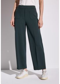 Street One Damen Stoffhose, grün, casual, Gr. 44, unifarben, Stoff, 61% Viskose, 32% Polyamid, 7% Elasthan, Hosen, High Waist