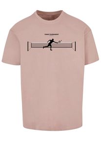 Merchcode Herren T-Shirt "Merchcode Herren Tennis Round 1 Heavy Oversized Tee", rosa, casual, Gr. M, bedruckt, 100% Baumwolle, Shirts
