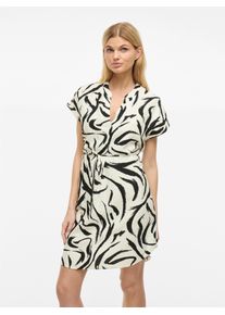 Vila Damen Minikleid "VICLO S/S SHORT DRESS - NOOS"birch aop:marble swirl, modisch, Gr. 40, bedruckt, Web, Obermaterial: 80% Viskose, 20% Polyamid,