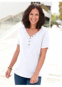 Casual Looks Damen Kurzarmshirt "Shirt", weiß, Gr. 38, unifarben, 50% Baumwolle, 50% Modal, Shirts