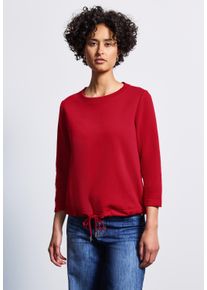 Street One Damen Sweatshirt, rot, casual, Gr. 40, unifarben, Sweatware, 65% Baumwolle, 35% Polyester, Sweatshirts, mit elastischem Materialmix