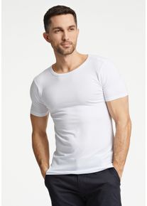 LINDBERGH Herren T-Shirt "LINDBERGH T-shirt", weiß, Gr. L, Oberstoff: 70% Viskose (Bambus), 25% Baumwolle, 5% Elasthan, Shirts
