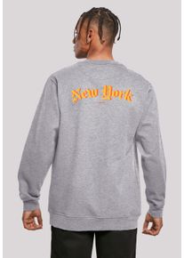 F4NT4STIC Herren Kapuzenpullover "New York Orange CREW", grau, casual, Gr. XL, Obermaterial: 50% Baumwolle, 50% Polyester, Pullover, Print