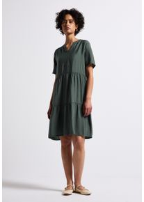Street One Damen Tunikakleid, grün, casual, Gr. 38, unifarben, Stoff, 88% Viskose, 12% Polyamid, Kleider, mit Volant