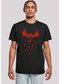 F4NT4STIC Herren T-Shirt "DC Comics Batman Arkham Knight Bats X Drip", schwarz, casual, Gr. XS, Obermaterial: 100% Baumwolle, Shirts, Print