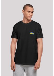 F4NT4STIC Herren T-Shirt "Schweden Flagge Sweden", schwarz, casual, Gr. XL, Obermaterial: 100% Baumwolle, Shirts, Print