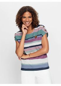 Casual Looks Damen T-Shirt "Shirt", bunt, Gr. 36, gemustert, mehrfarbig, gestreift, 100% Baumwolle, Shirts