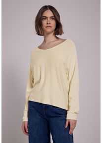 Damen Strickpullovermellow vanilla, casual, Gr. 38, STREET ONE STUDIO, unifarben, Stoff, 60% Viskose, 40% Baumwolle, Pullover, aus softem Materialmix