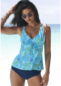 Sunseeker Damen Bügel-Tankini-Top "Lapa", blau, Gr. 36, bedruckt, Microfaser, Recycling-Polyamid, Bikini-Oberteile, Unter der Brust regulierbar mit