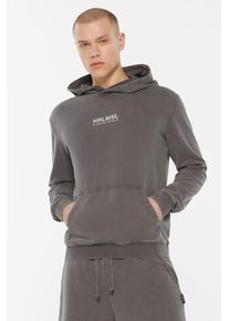 Harlem Soul Herren Kapuzensweatshirt, grau, casual, Gr. M, bedruckt, Material: 100% Baumwolle, Sweatshirts, mit Kängurutasche