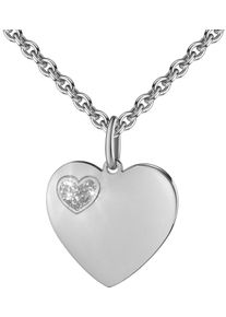 Firetti Damen Kette mit Anhänger "Schmuck Geschenk Silber 925 Halsschmuck Ankerkette Anhänger Herz", Silber 925 (Sterlingsilber), L: 45cm B: 1,1mm,