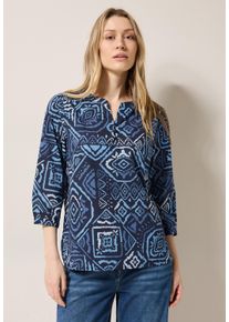Cecil Damen Klassische Bluse, blau, casual, Gr. M, bedruckt, Web, 100% Baumwolle, Blusen, aus reiner Baumwolle
