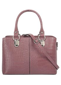 CLUTY Damen Umhängetasche, rosa, Leder, Taschen, echt Leder, Made in Italy