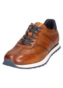 Bugatti Herren Sneaker, Gr. 42, braun, Leder, used, casual, Schuhe, Freizeitschuh, Halbschuh, Schnürschuh mit Kontrastbesatz
