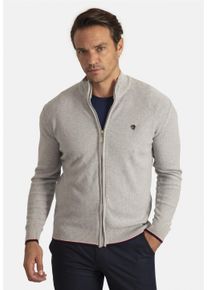 Herren Strickjacke "Sydney", grau, casual, Gr. XXL, SIR RAYMOND TAILOR, unifarben, 100% Baumwolle, Strickjacken, mit kleinem Stehkragen