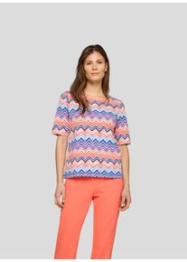 Rabe Damen T-Shirtdunkel jeans, casual, Gr. 48, bedruckt, Obermaterial: 92% Baumwolle, 8% Elasthan, Shirts, mit All-Over Print