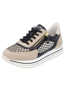 Remonte Damen Plateausneaker, Gr. 39, beige, Lederimitat, Textil, sportlich, Schuhe, Freiezitschuh, Halbschuh, Schnürschuh, vegan, Kontrastbesatz