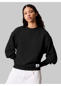 Damen Sweatshirt "A- LS BADGE LOGO TERRY CREW NK", schwarz, feminin, Gr. XXS, Calvin Klein Jeans, unifarben, Sweatware, Obermaterial: 100% Baumwolle,