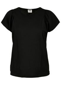 Urban Classics Damen Rundhalspullover "Urban Classics Damen Ladies Mesh Hoody", schwarz, casual, Gr. L, unifarben, 96% Polyamid, 4% Elasthan, Pullover
