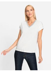 Heine Damen V-Shirt "Shirt", beige, Gr. 50, unifarben, 50% Baumwolle, 50% Modal, Shirts